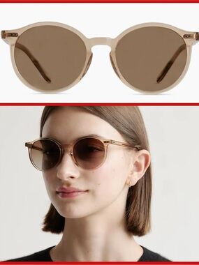Quince Round Polarized Sunglasses with Brown Lenses